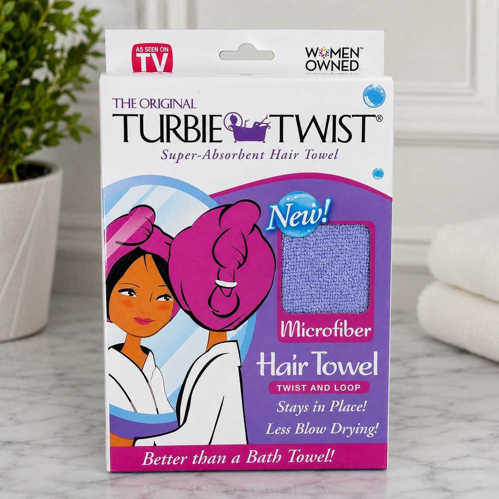Turbie Twist Microfiber Hair Towel Women One Size Purple Solid Spa Self Care